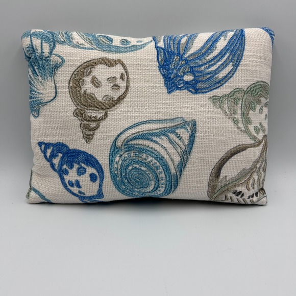 Other - Decorative Pillow Seashell Print 11"x8" Coastal Neutral Accent‎ Beach Nautical